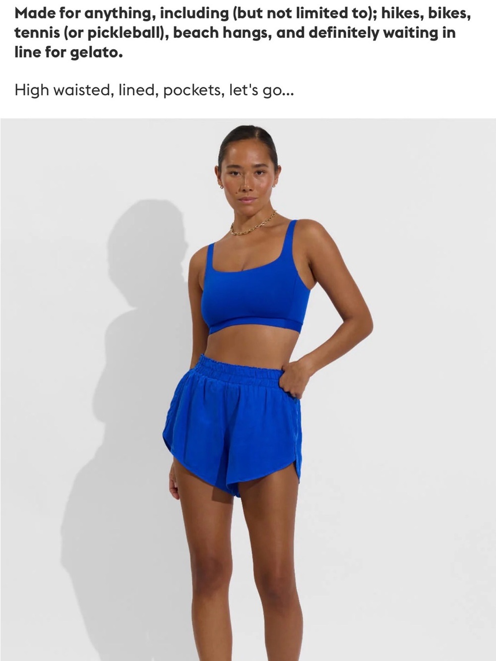 Left On Friday Women's High Waist Active Shorts - Royal Blue